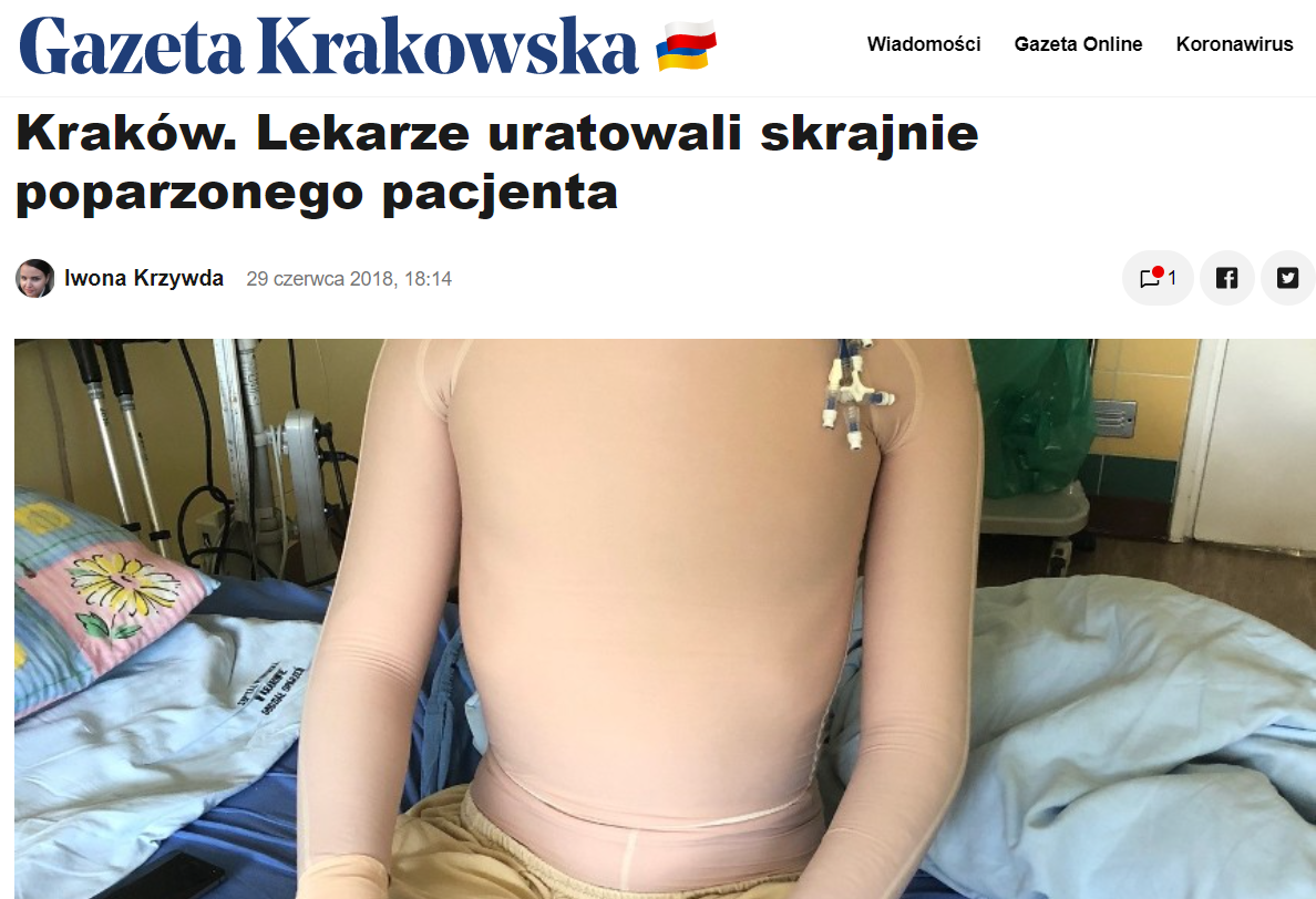 „Kraków. Lekarze uratowali skrajnie poparzonego pacjenta” wywiad dla Gazety Krakowskiej